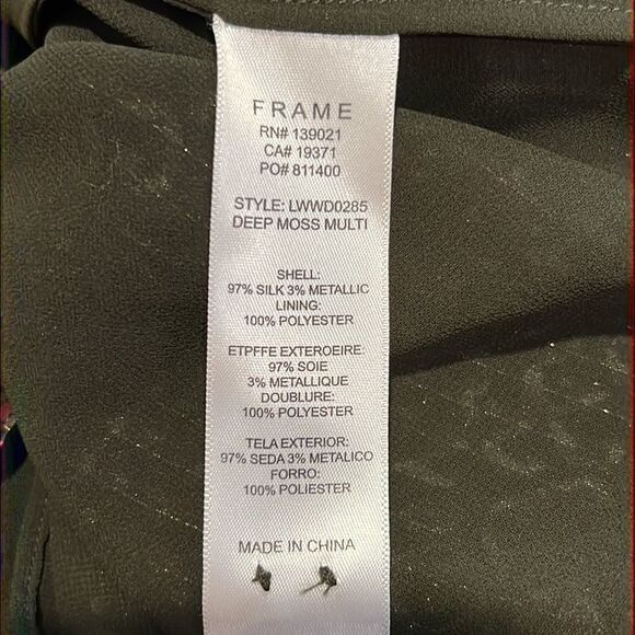 FRAME Party Paisley Metallic Silk Long Sleeve Minidress Large - Picture 13 of 16